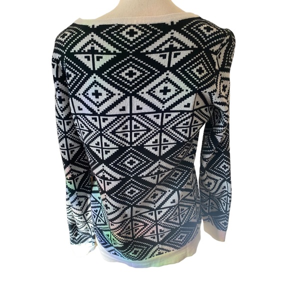 Womens Banana Republic V-Neck (M) Black & White Sweater - Picture 3 of 5